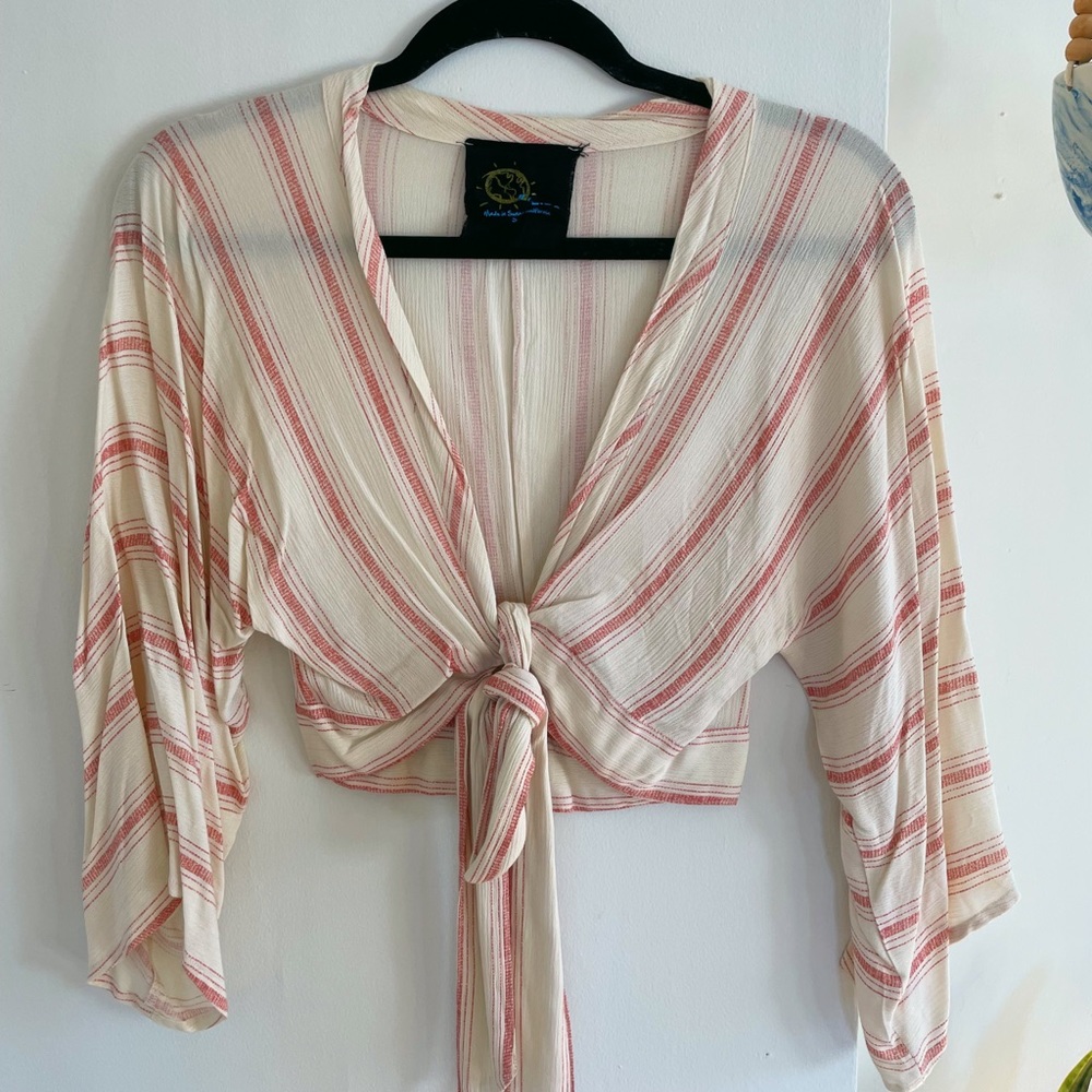 Blue Life front tie top